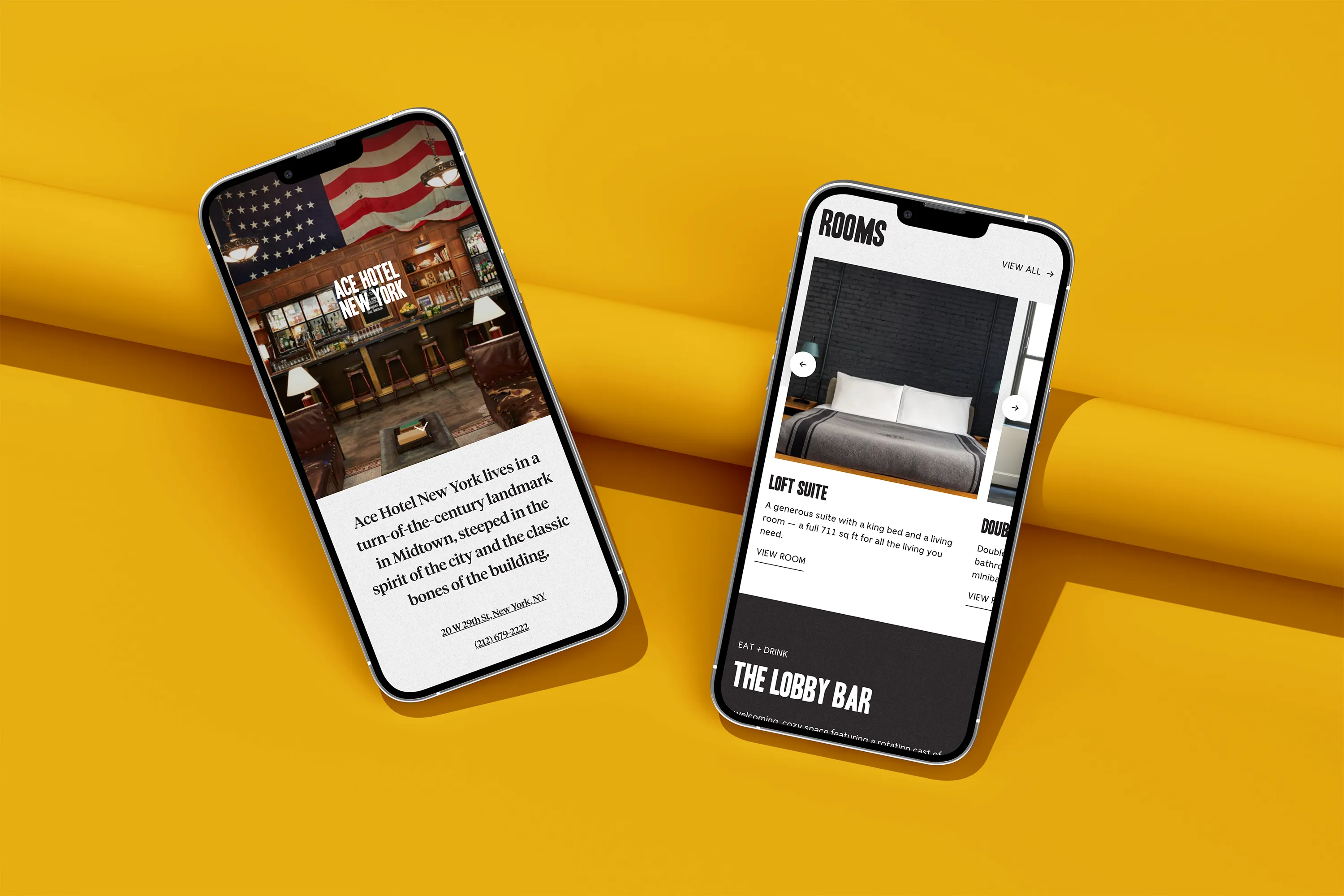 Ace Hotel mobile website
