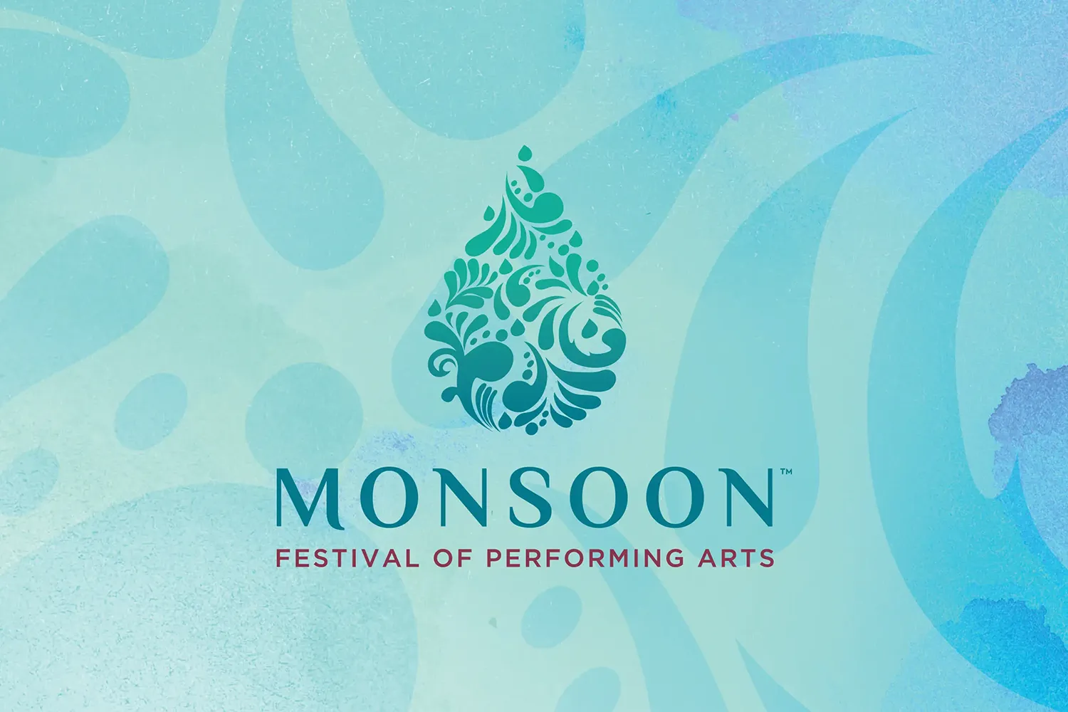 Monsoon portrait logo — watercolor