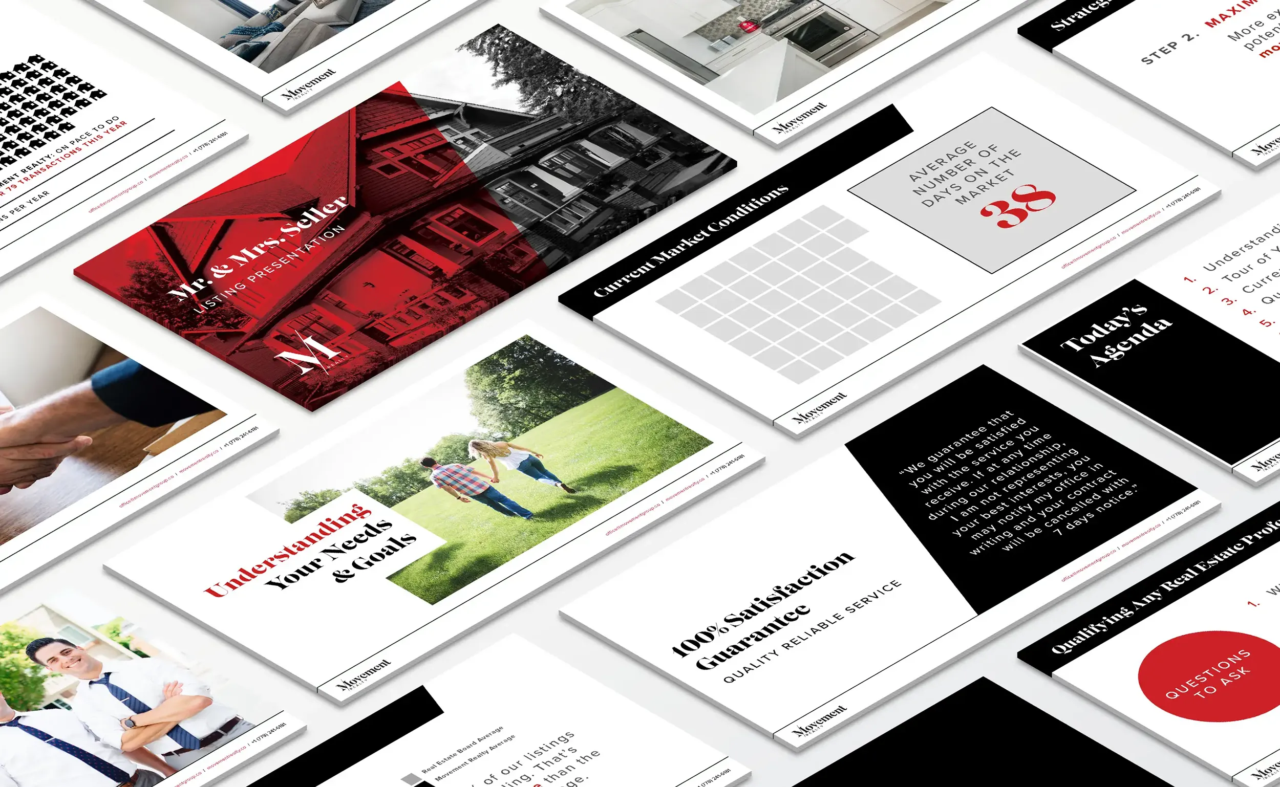 Movement Group isometric presentation slides for sellers