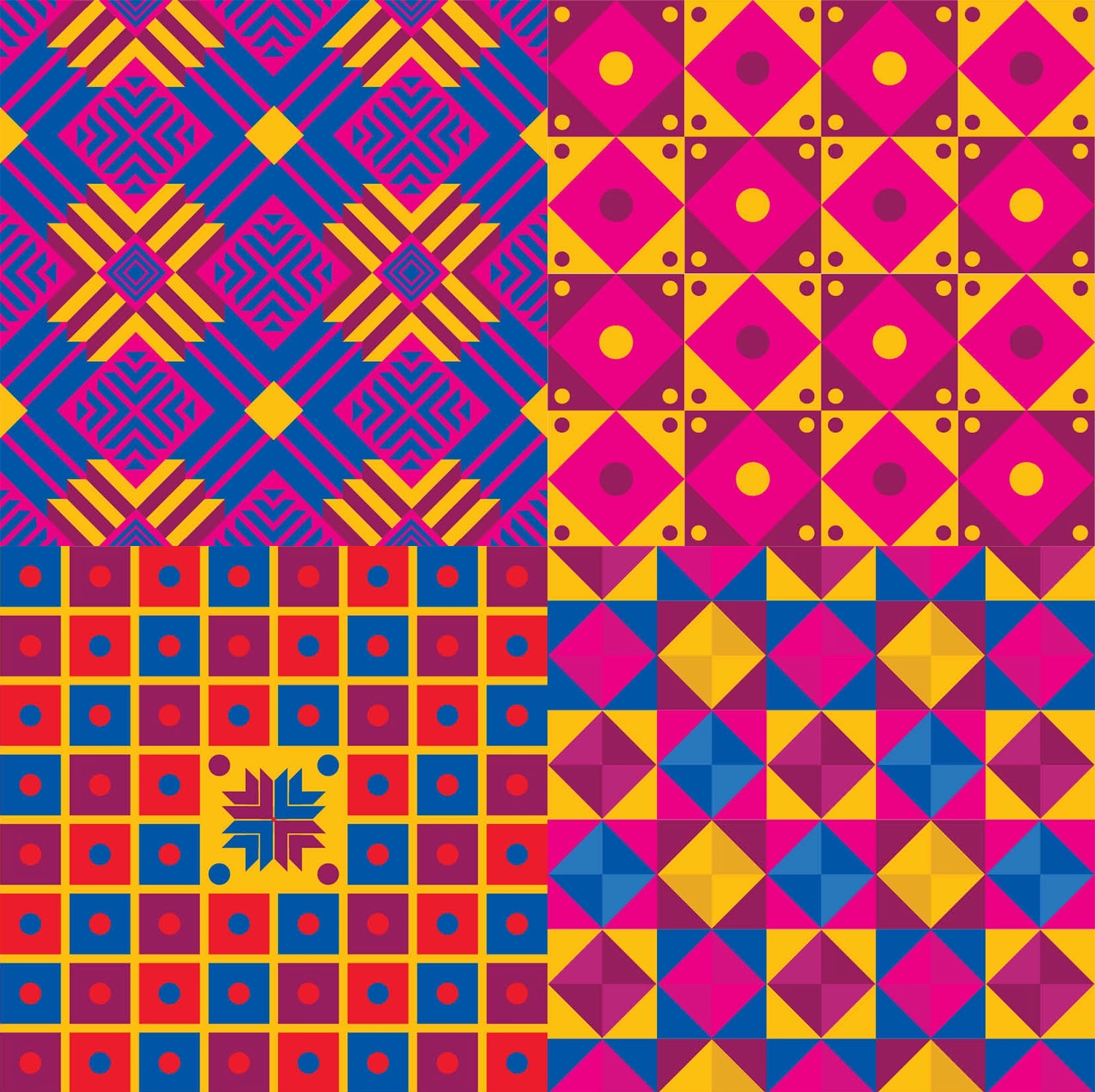 Modernized phulkari pattern set