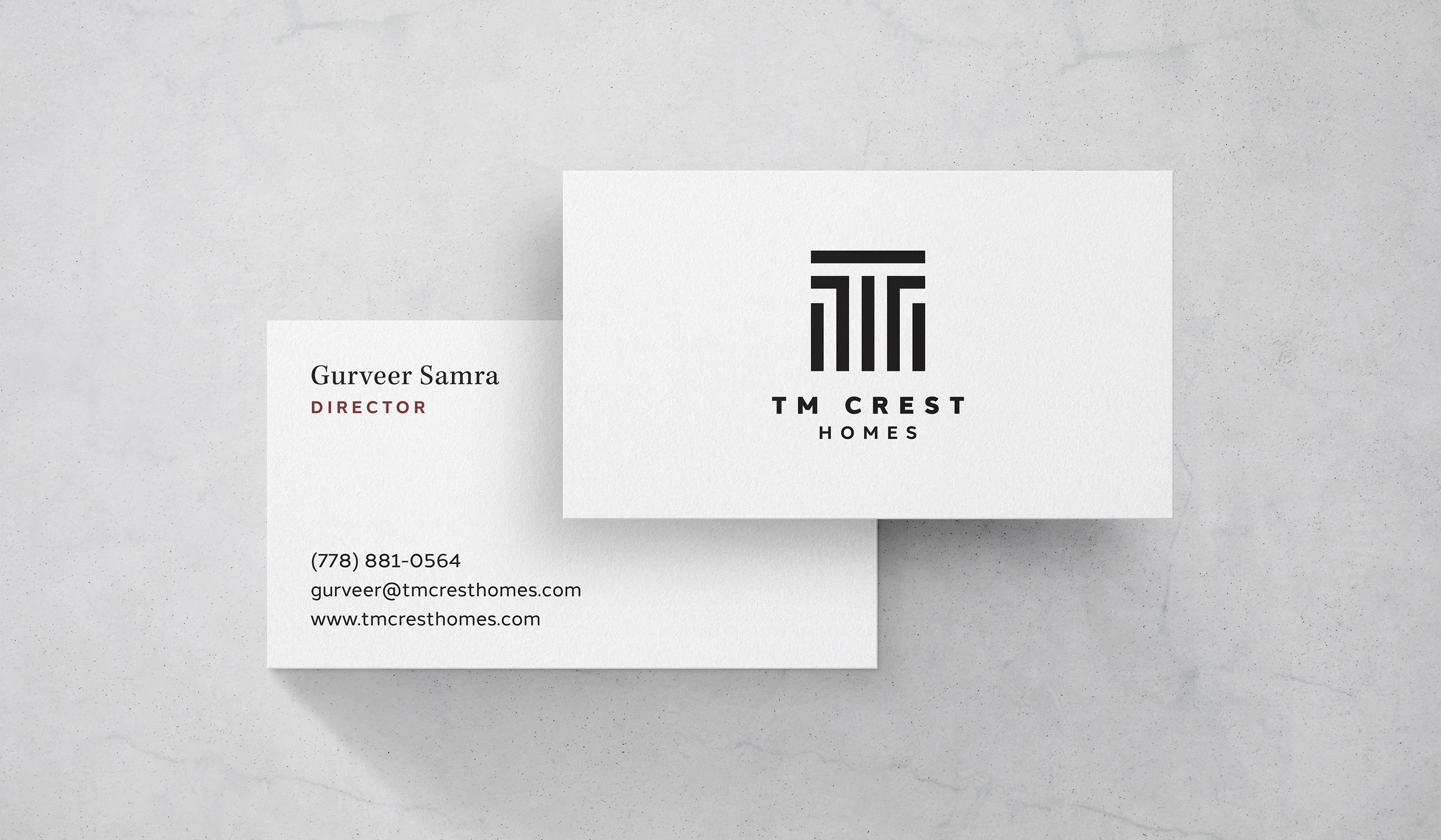 T.M. Crest business card