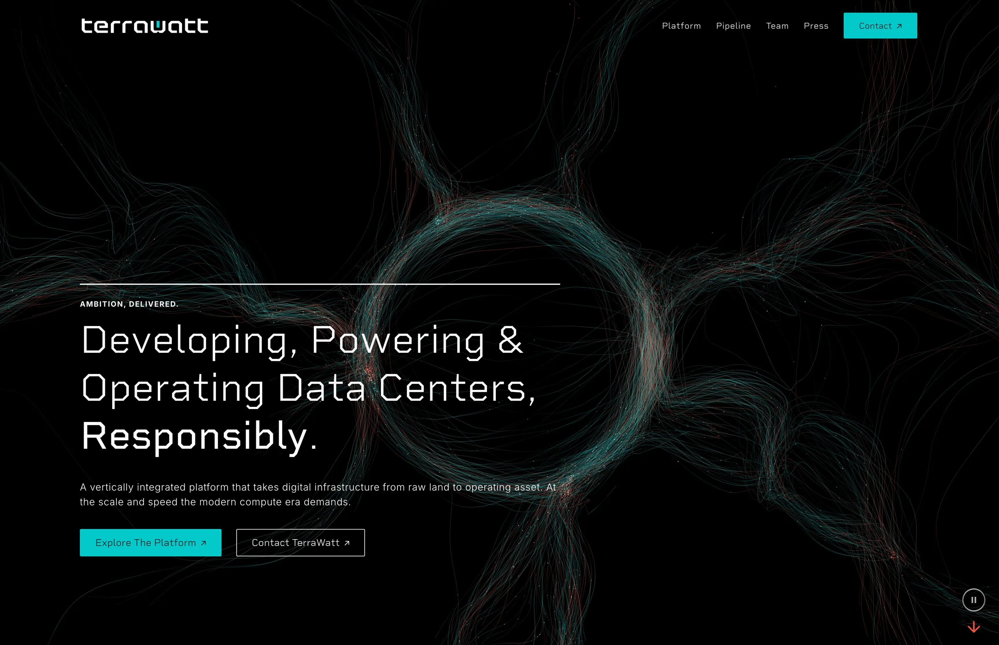 The rebuilt TerraWatt website homepage shown on a laptop