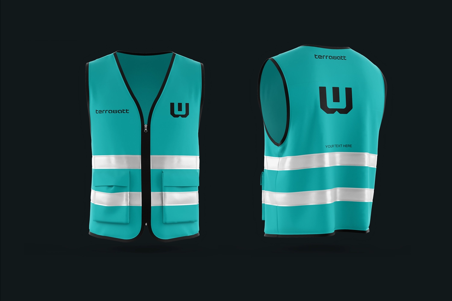 TerraWatt brand applied to site safety vests